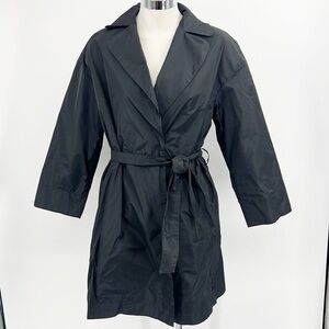 WEEKEND MAXMARA Belted Peacoat RainCoat Black size 4